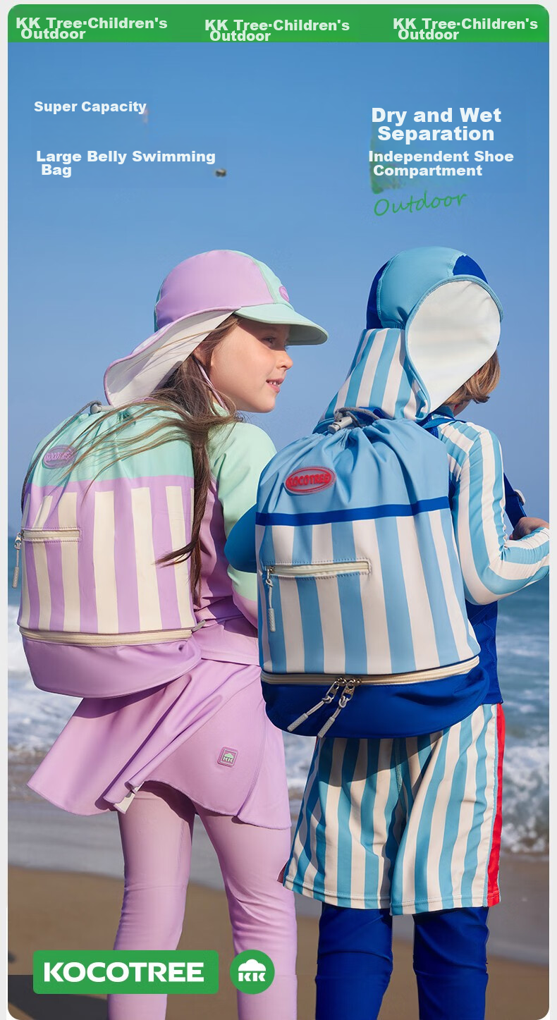 Kocotree Children's Swim Bag with Dry And Wet Separation Storage, Boys And Girls Sports Portable Backpack, Large Capacity Watermelon Desig 2