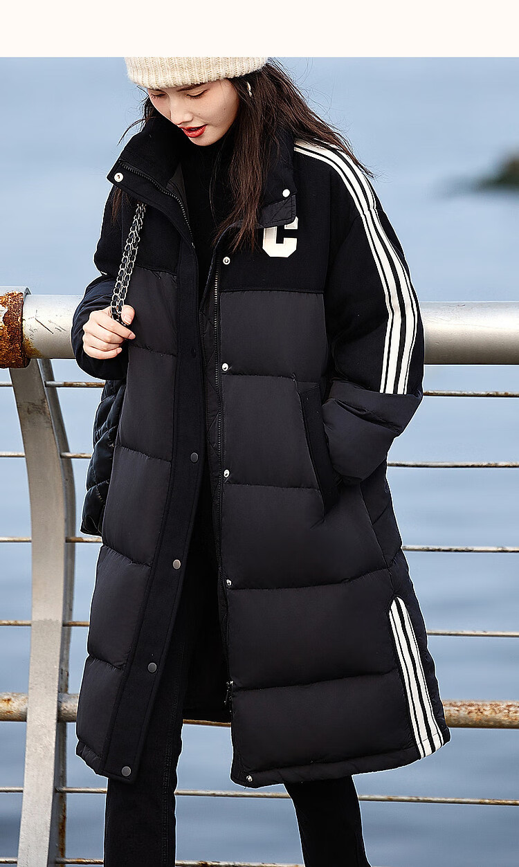 Dme [Warm Capture] Winter Warmth 90% Duck Down Windproof Sports Stand-Collar Long down Jacket for Women, Elegant Coat 9