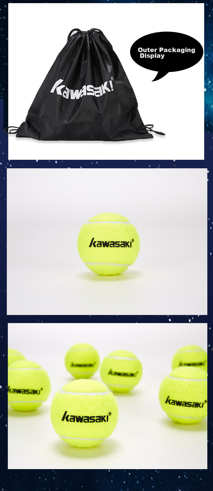 KAWASAKI Competition Training Tennis Practice Balls, 12-Pack, KT-90 5