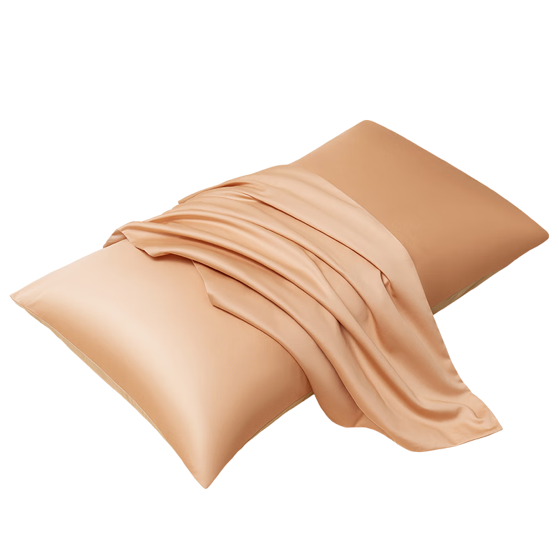 JD Original 60-Count Long-Staple Cotton Luxury Satin Pillowcase, 100% Pure Cotton Pillowcase, 48x74cm, Set of Two, Almond Sugar