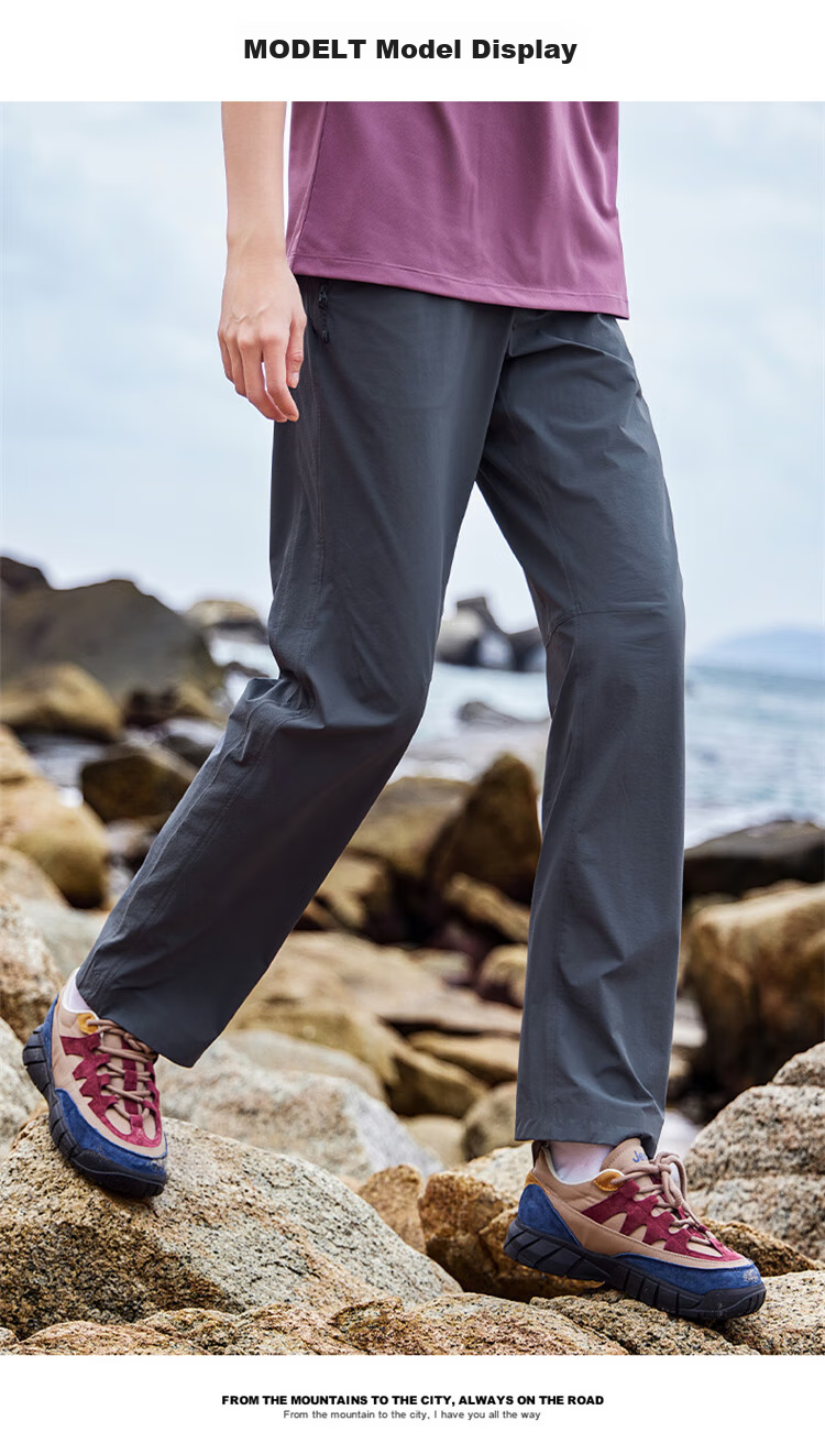 Pioneer Camp Windproof Outdoor Pants for Women, Summer Lightweight Sports Hiking Climbing Trousers, Breathable Water-Repellent Casual Straight-Leg Long Pants 8