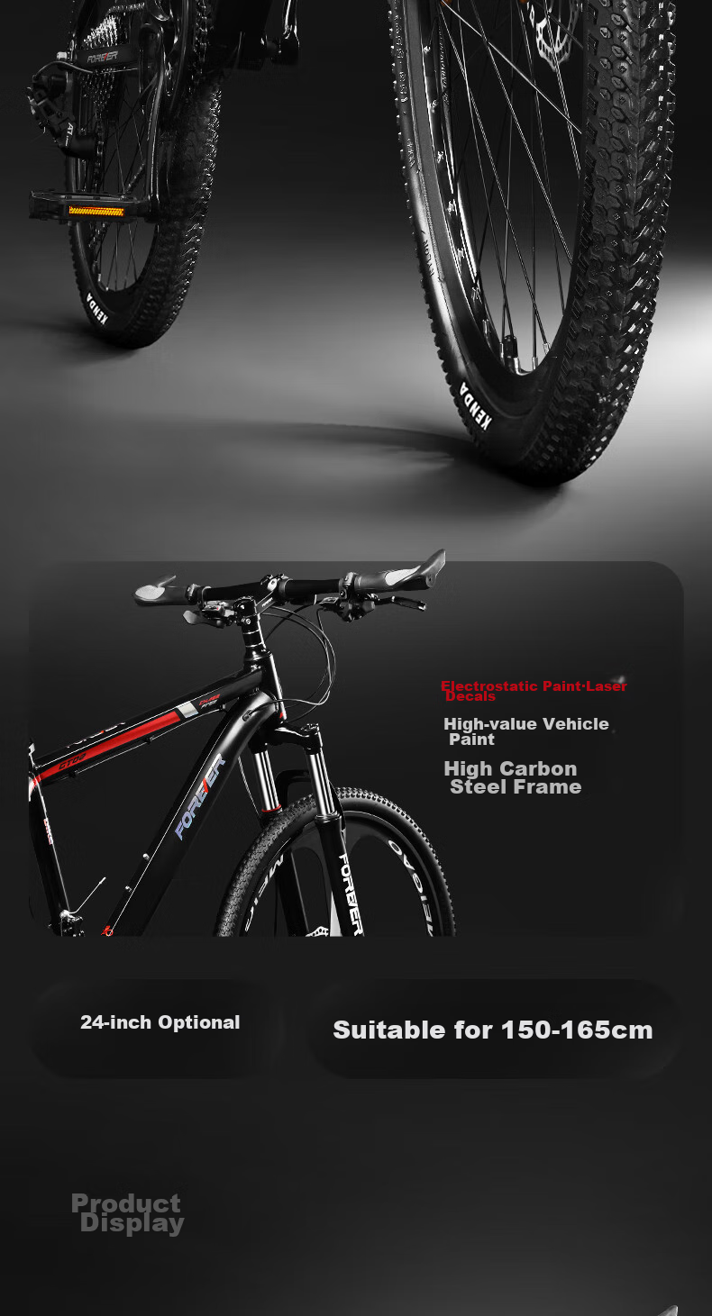 FOREVER Children's Bicycle, 24-Inch, Suitable for Ages 8-10 Youth And Adults, Variable Speed Mountain Bike, Ultra-Lightweight Bicycle 7