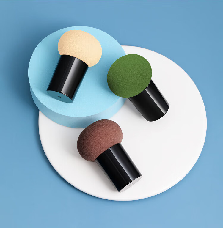 Jianyingshu Mushroom Head Powder Puff Set of 3, Makeup Sponge for Foundation And Blush, Dual-Use Wet And Dry Cosmetic Sponge, Non-Absorbing Powder Beauty Blender 17