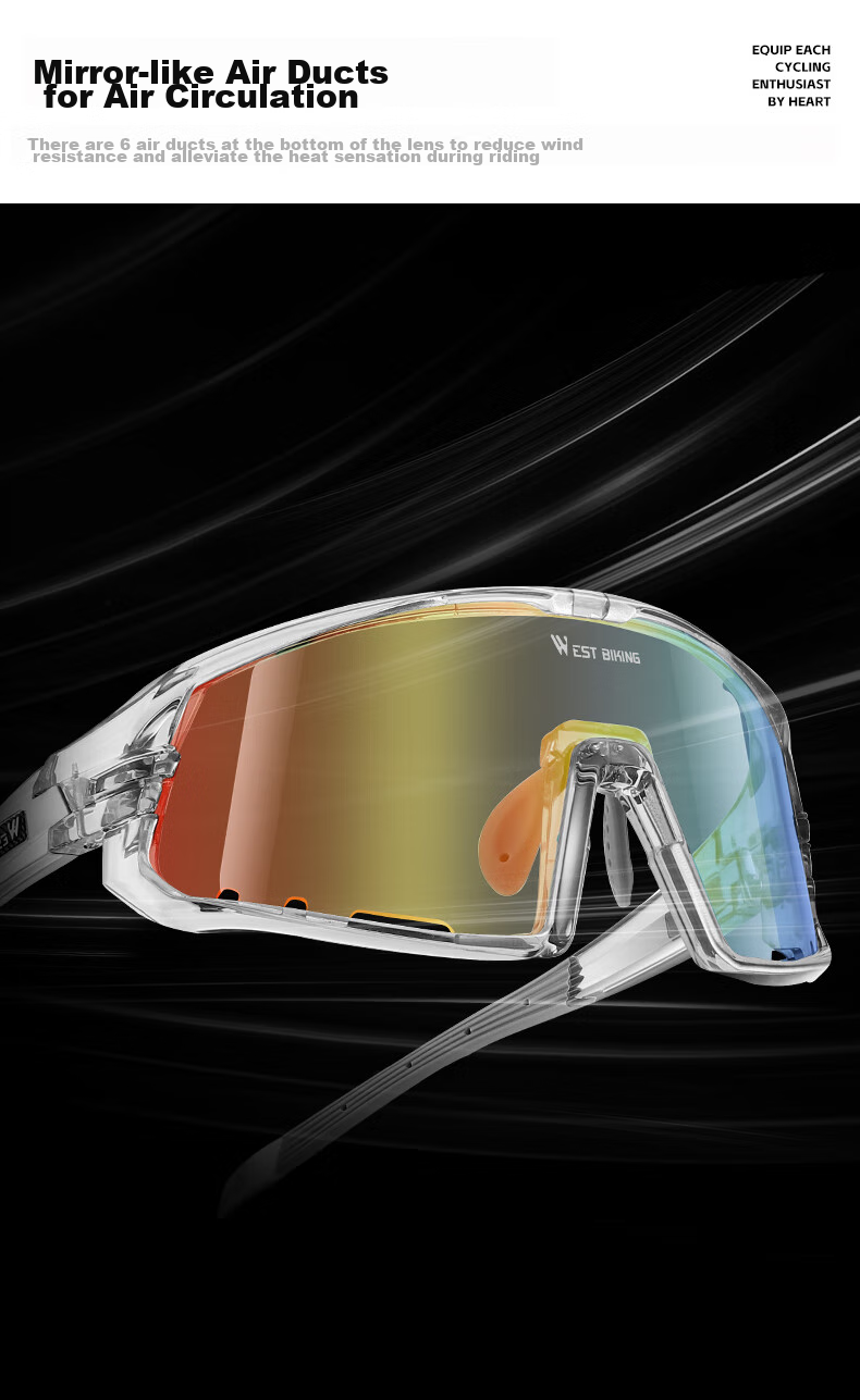 XQZ Cyclist Cycling Glasses Color-Changing UV Protection Day and Night Use Professional Full-Wrap Windproof Dustproof Goggles 8