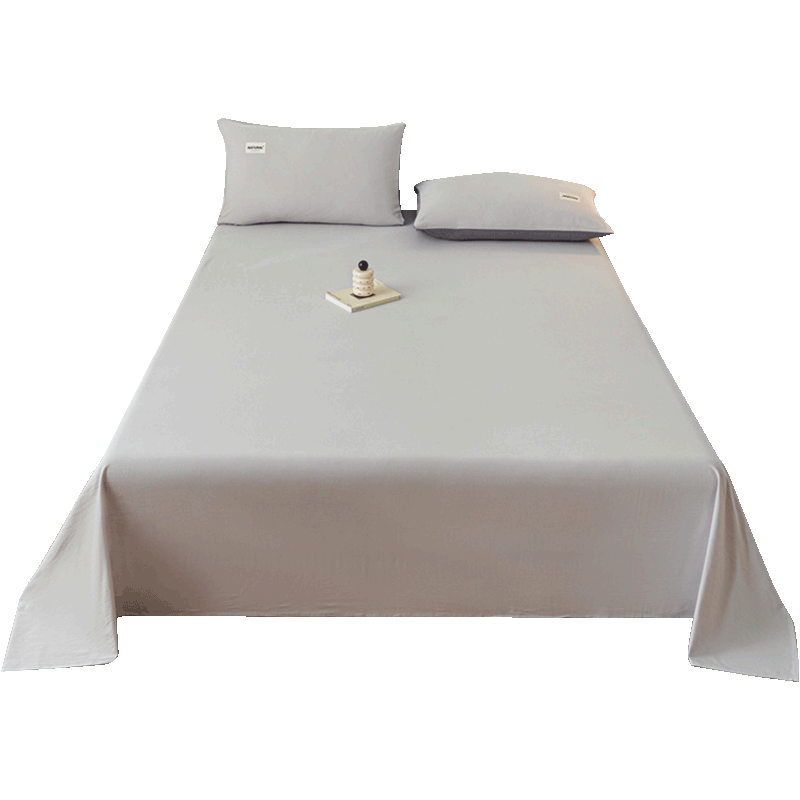 Grace 100% Pure Cotton Bed Sheet, Class A 7A Antibacterial All-Cotton Double Bed Sheet, Single Piece, 230*245cm, Light Gray
