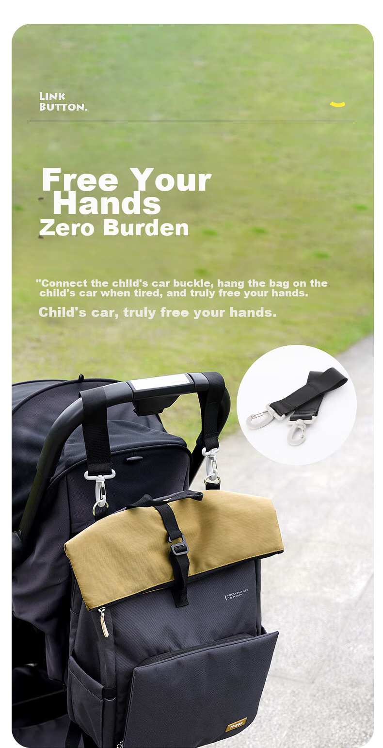 Xiaoyaxiang Milk Dad Bag, Large Capacity Backpack, Baby Outdoor Multifunctional Fashionable Handheld Mom Bag 9