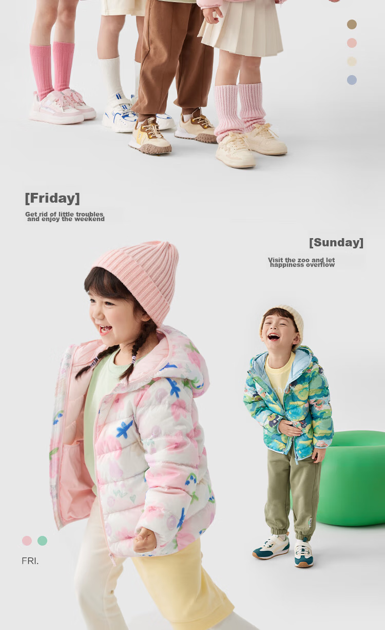 BALABALA Children's down Jacket Winter Coat for Boys And Girls, Baby Short Lightweight Outerwear, Parent-Child Matching Outfit, Fashionable 4