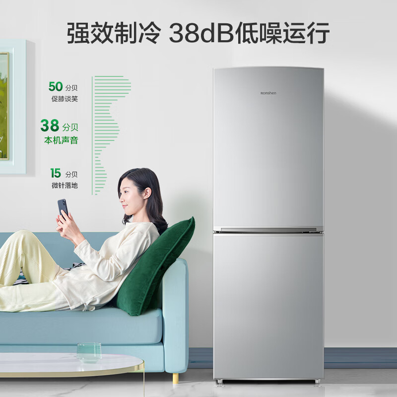 容声（Ronshen）170升两门双门家用小型冰箱节能保鲜低噪冷藏公寓租房宿舍小巧不占地家用电冰箱BCD-170D11D