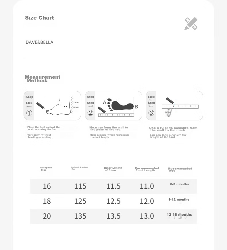 DAVE & BELLA Baby Girl Pre-Walking Shoes, Princess Shoes, Summer Newborn Children's Shoes, Soft Sole, Lightweight 8