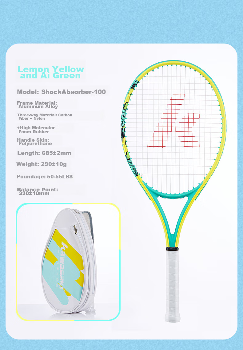 KAWASAKI Tennis Racket, Carbon Fiber, Adult Professional Beginner Single Racket SA-100 Navy Blue (Pre-Strung) 8