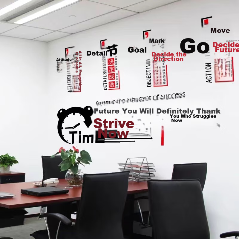 Yijuzhangning Back-To Motivational Wall Stickers, Dormitory Classroom Slogan Stickers, Office Decoration, Company Culture Wall Decals