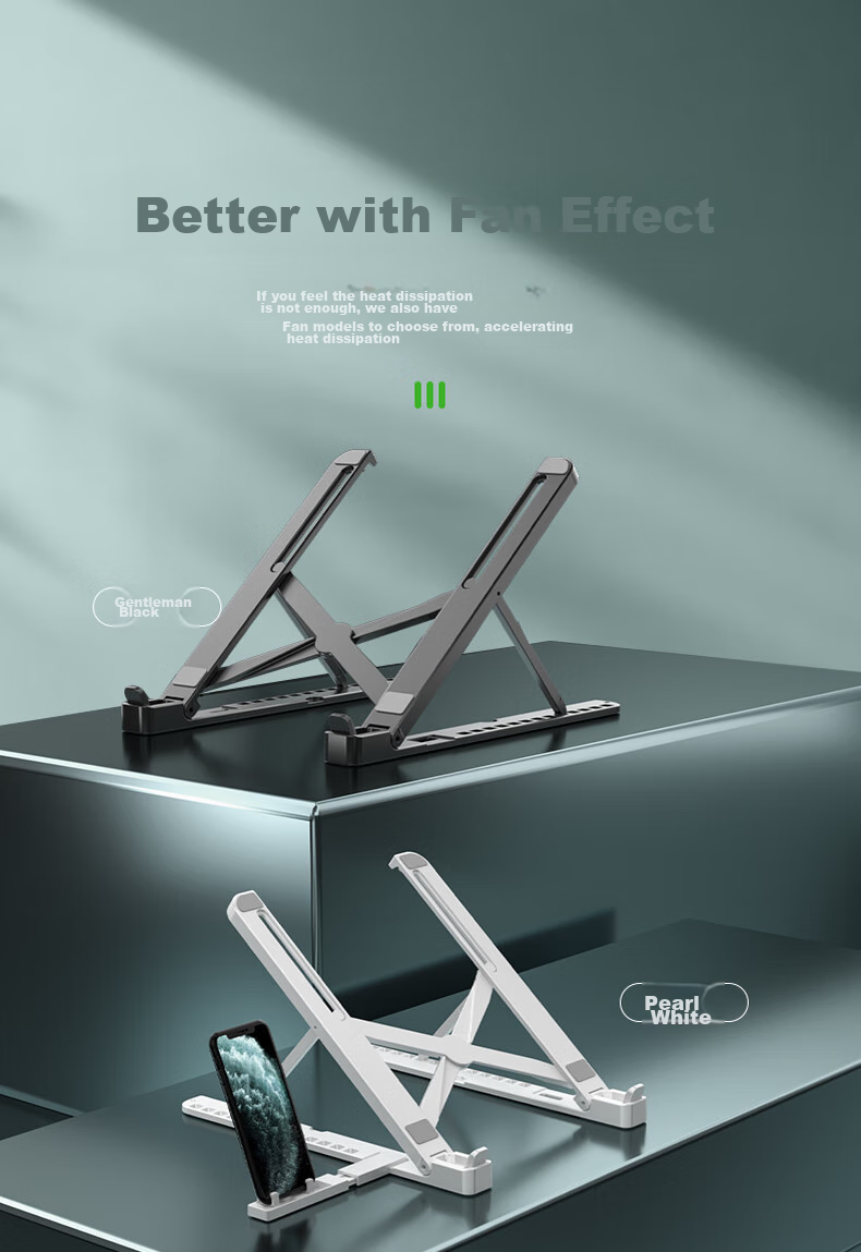 SUOHUANG Laptop Stand Cooling Pad, Desktop Riser, Portable Height Adjustable Stand, Invisible Base for Macbook Accessories, Universal Cervical Spine Foot Pad Support 13