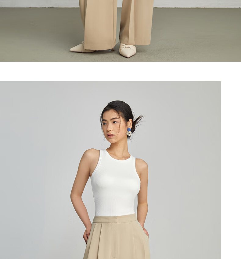 TINGE White Camisole Tank Top for Women, Thin Style with Built-In Bra Pads, Inner Wear Or Outer Wear Top 22