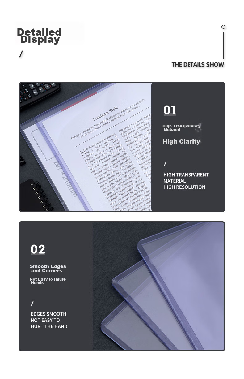M&G Stationery A4 Transparent Hard File Folder Document Sleeve, Single Sheet L-Shaped PP File Holder, Document Protector Sleeve Card Holder, Pack of 10 ADM95187 7