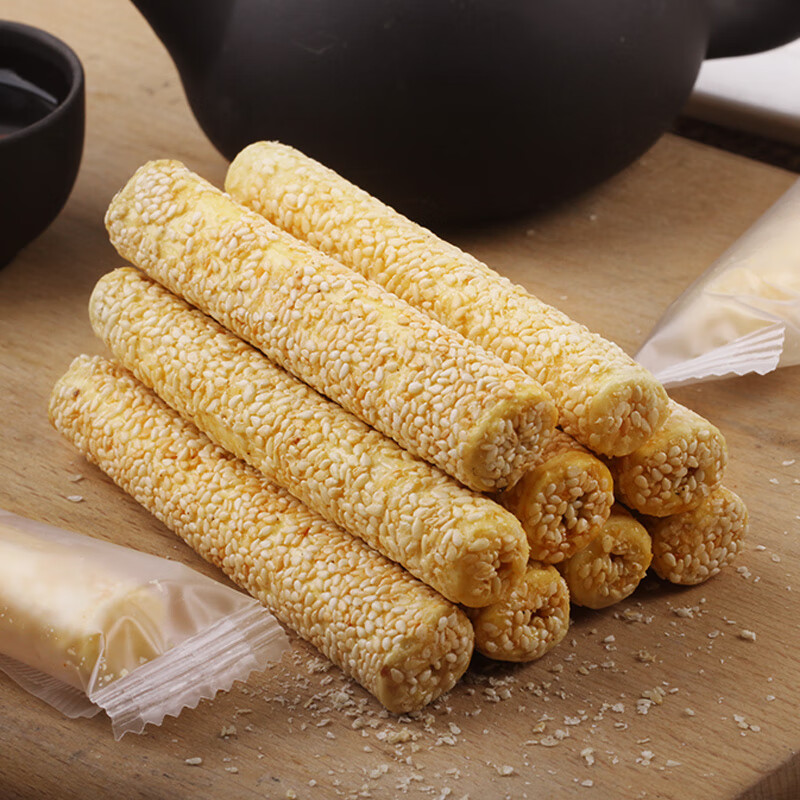 老街口芝麻杆250g纯正手工传统芝麻棒棍糖灶休闲零食小吃糕点麦芽糖年货