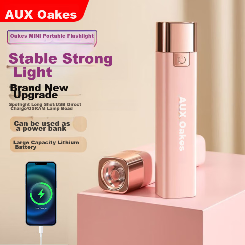 Aokesi High-Intensity Flashlight for Children, Rechargeable, Ultra-Bright, Compact, Portable, Mini, for Home And Outdoor Use, Long-Range, Student-Friendly LED Light