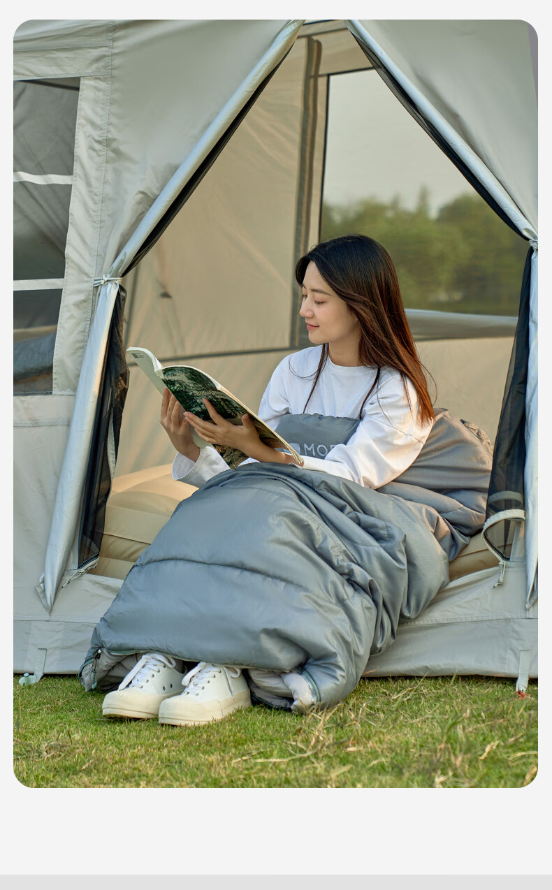 MOBIGARDEN Youyun 2.0 Sleeping Bag, Outdoor Camping Splicing Single Warm Sleeping Bag, NX23562007, Rock Gray/Left 19