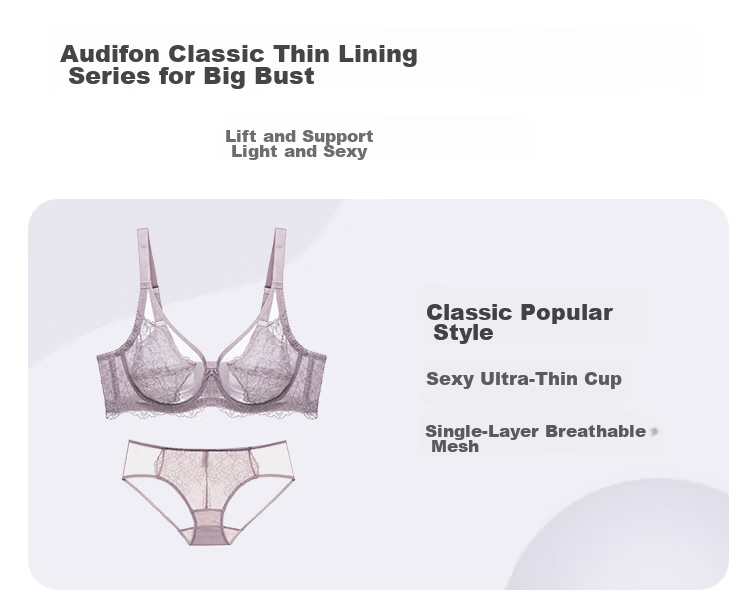 Ordifen 26 New Style Bra, Minimizing for Large Breasts, Full Coverage, Ultra-Thin, Low-Collar, Brassiere Set, Plus Size Women's Bra XB3314 3