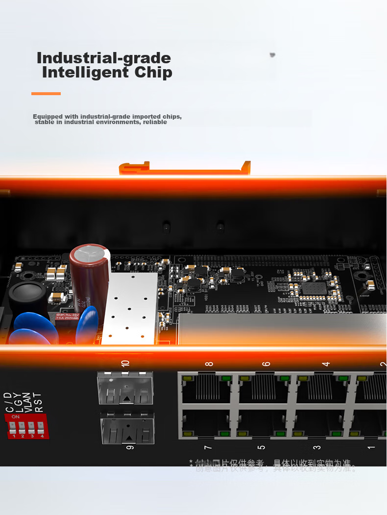KeepLINK KP-9000 Lightweight Managed Industrial Switch, Gigabit 8-Port Rail-Mounted with Metal Casing / Unit 4