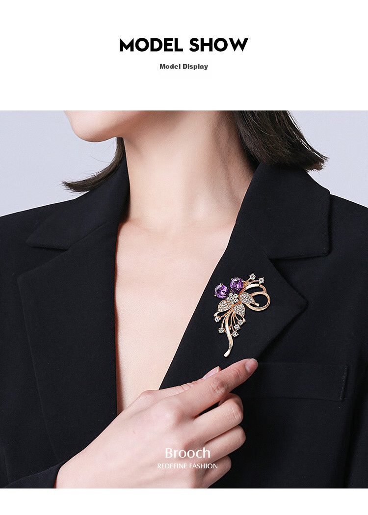 Qlady Elegant Floral Brooch, High-End Women's Anti-Exposure Pin, Clothing Accessory, Mid-Autumn Festival And Birthday Gift 7