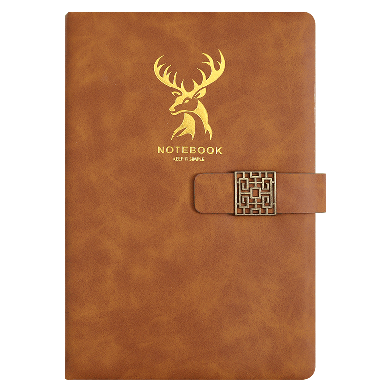Faramon Notebook, A5 Size, Thick Leather Cover, Journal, Business Simple Office Meeting Record Book, Stationery Customization, A5 Amber Brow