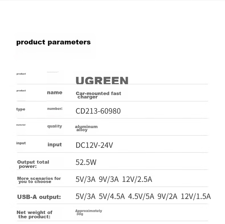 UGREEN Car Charger Super Fast Charging Dual Port 60W Cigarette Lighter Charger Adapter Plug One-To PD30W Compatible with Apple 18 Pro Max, Huawei, Xiaomi 26