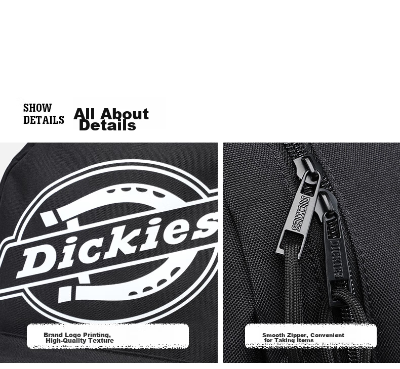 Dickies Backpack for Women DK Hidden Compartment Large Capacity School Bag with Multiple Compartments for Middle And High School Students Lightweight Casual Outdoor Travel Bag 12