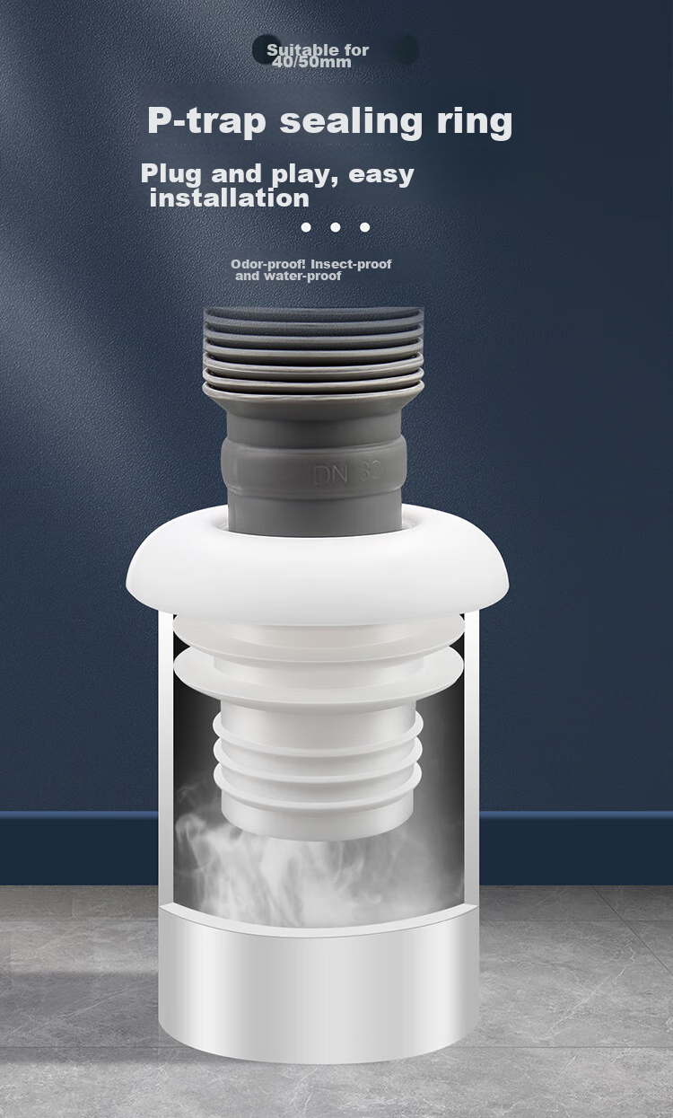 Larsd Silicone Drain Pipe Seal Ring, Odor-Proof Seal Plug, Bathroom Cabinet Drainage Pipe Anti-Odor Device Sealing Plug 1
