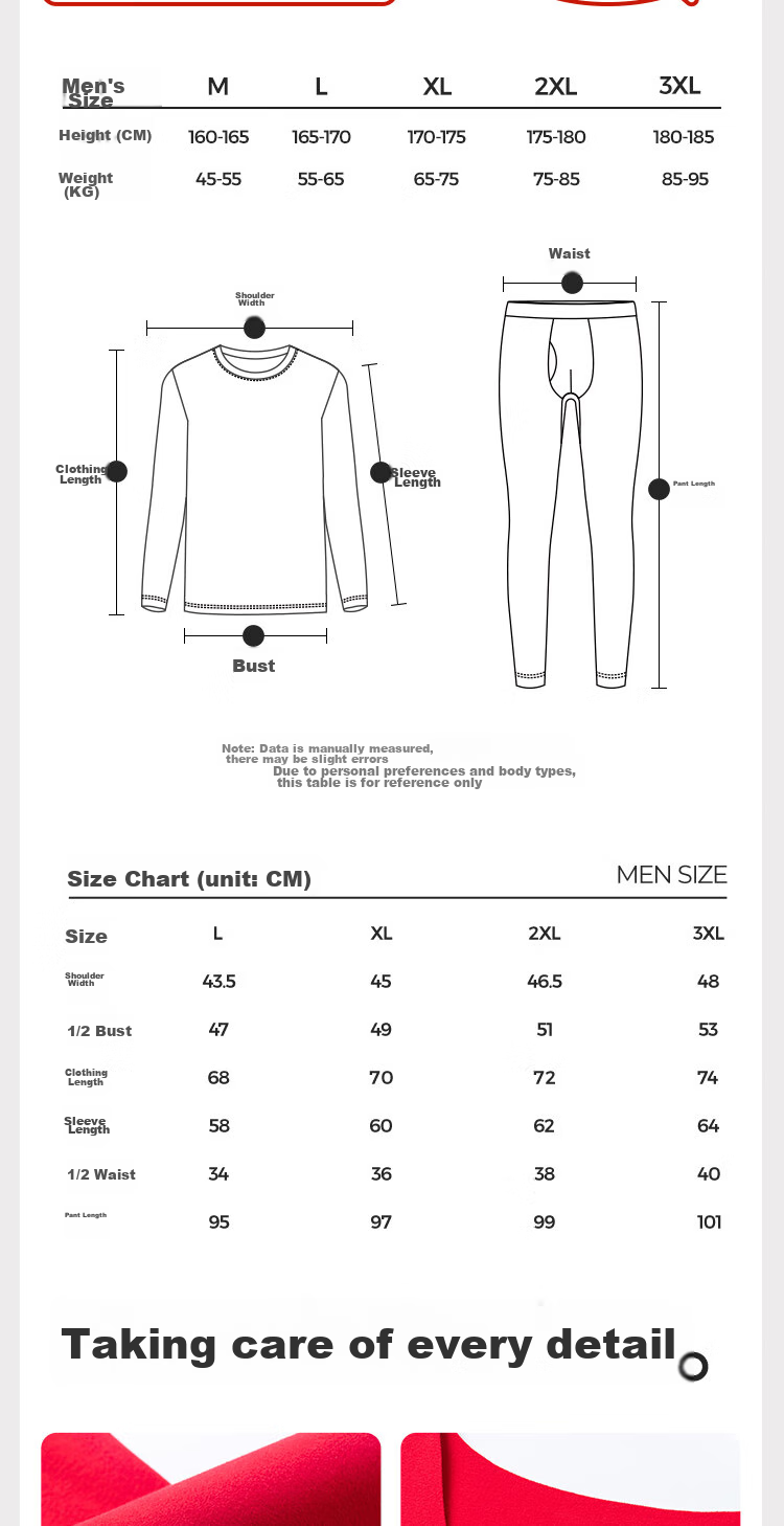 HLA [Hongyun Gift Box] Thermal Underwear for Men, Zodiac Year Double-Sided Fleece 230g, Jijie Red Underwear, Socks 15