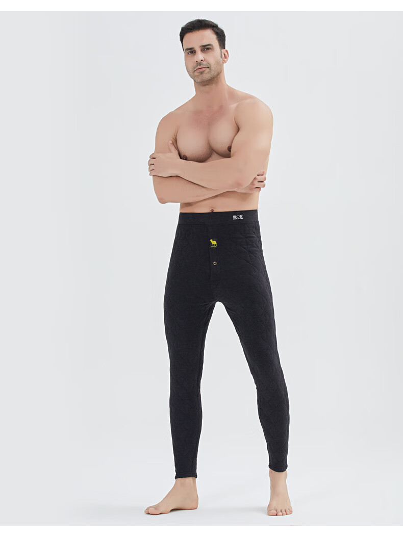 SNOWFLYING [100% Wool Filling] Men's Thermal Underwear, Thickened Autumn And Winter Inner Wear, Fleece-Lined Base Layer Pants, New Winter Product 11