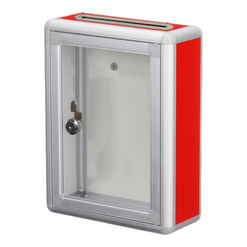 Oumai Aluminum Alloy Suggestion Box, Message Box, Desktop Complaint Box, Wall-Mounted Suggestion And Demand Box, Mailbox, Voting Box, Wall-Mounted Suggestion Box, Small Size with Transparent Front (Top-Up Payment)