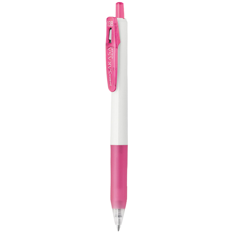 ZEBRA Academic Series Gel Pen, 0.5mm Bullet Tip, Retractable Signing Pen, Colorful Student Note-Taking And Coloring Pen, Journaling Pen, JJZ15W, Pink, Single Pe