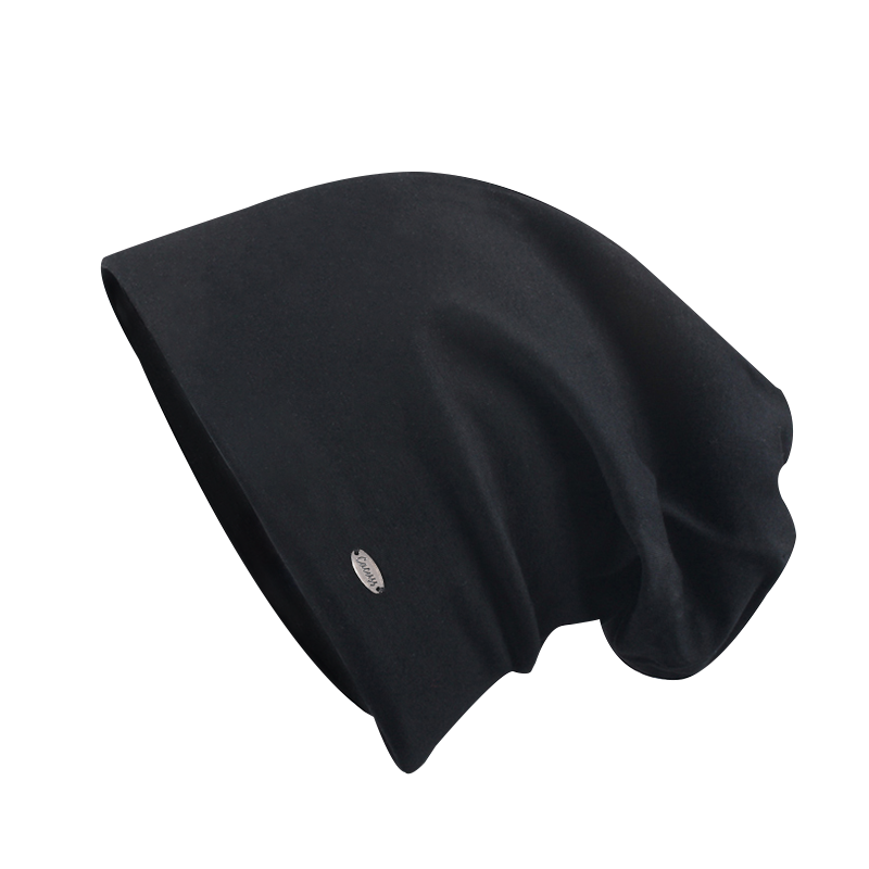 CACUSS Men's Hat, Spring And Autumn Thin Cotton Balaclava Hood, Air Conditioning Sleeping Warm Maternity Cap, Black Large