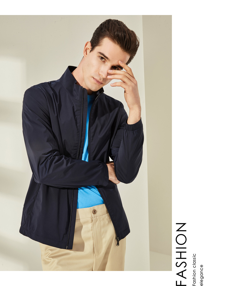 YOUNGOR 26 Spring New Business Stand Collar Short Executive Jacket Navy Blue M 170/92A 7