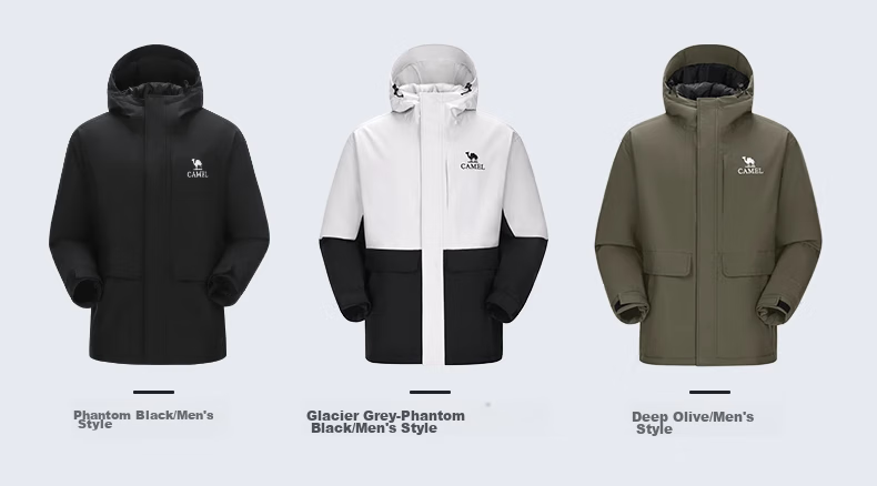 CAMEL Padded Windbreaker Jacket for Men And Women, Hard Shell Coat, Windproof And Waterproof, Tibet Cotton Padded Outerwear, Mountaineering Clothing A14CF04678 18