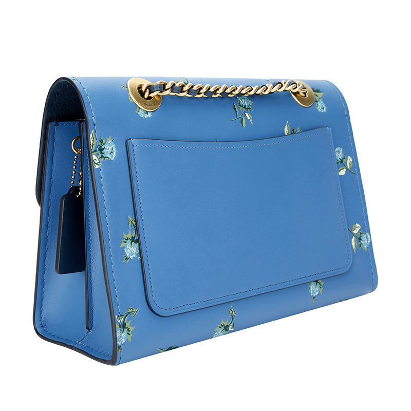 coach 蔻驰 奢侈品 女士专柜款山茶花系列26号中号链条包单肩斜挎蓝色