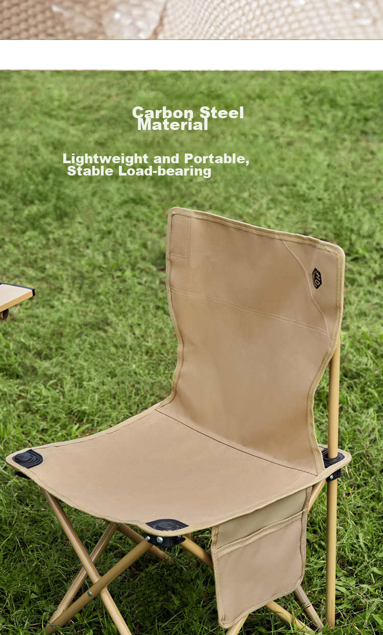 JD Original Outdoor Folding Chair, Oxford Fabric Picnic Table And Chairs, Outdoor Camping Chair, Portable Folding Chair, Sand Color, Medium Size 5