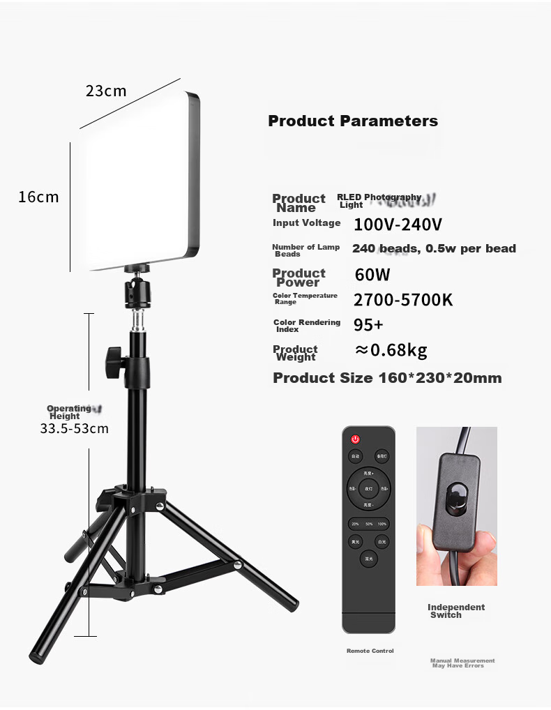 Hakutatz Desktop LED Photography Live Streaming Fill Light Small Studio Light for Streamers, Food, Jewelry, Jade, Antiques, Still Life, Weddings, Overhead Shooting Product Photography Light Jewelry 14