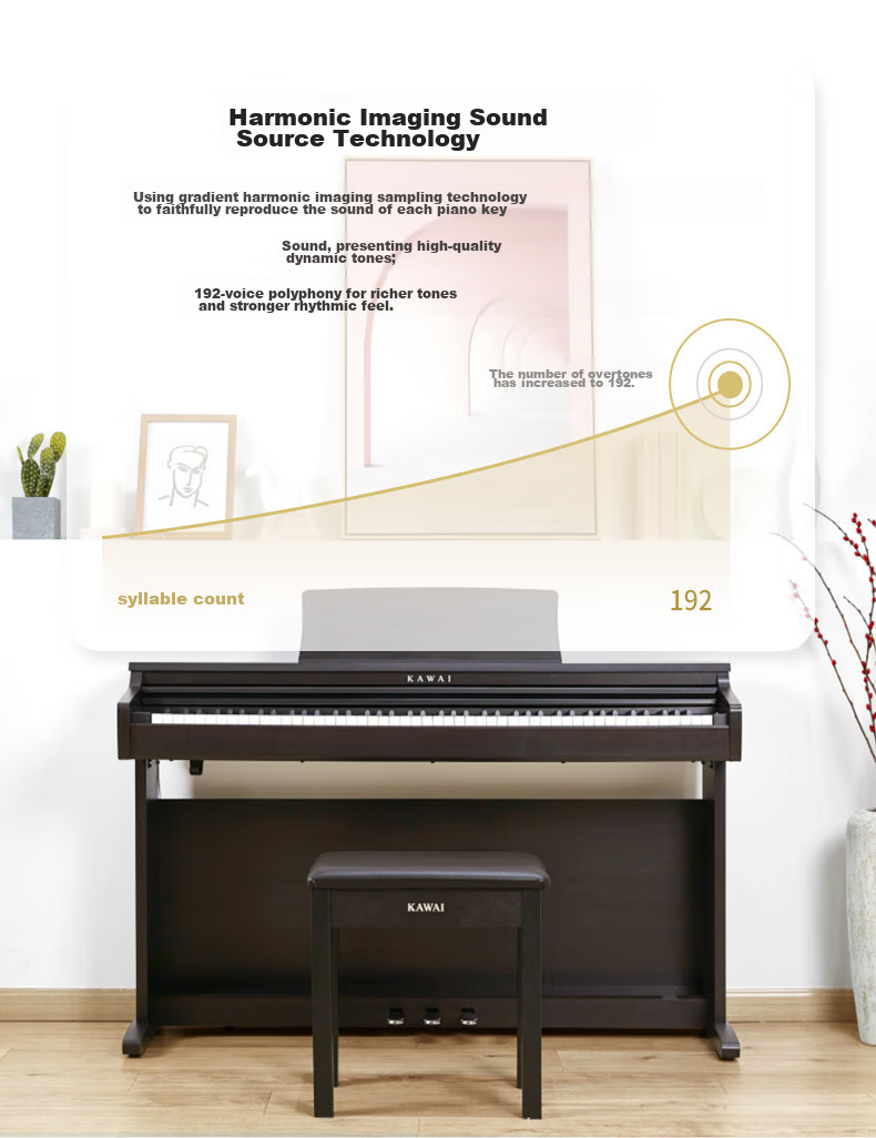 Kawai Digital Piano KDP120GR, 88-Key Weighted Hammer Action, for Adults And Children, Beginners And Professionals, Home Use, Upright Piano 7