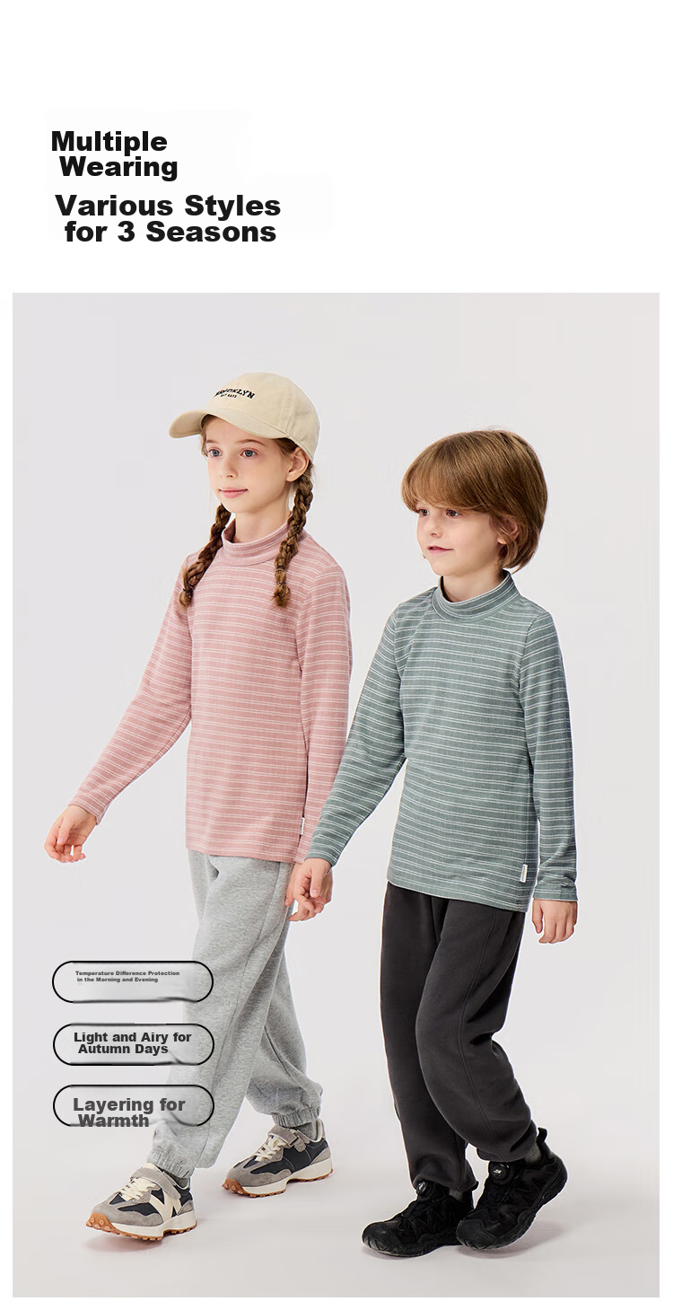 Junejunior [Under Babylove Brand], Children's Warm Top, Semi-Turtleneck Undershirt, Boys And Girls Spring Autumn Winter Long-Sleeve Inner Layer 9