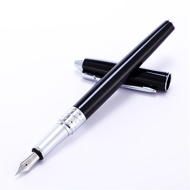 Pimio Fountain Pen, Signature Pen for Students And Adults, Calligraphy Ink Pen, Business Office Birthday Gift, 605 Glossy Black