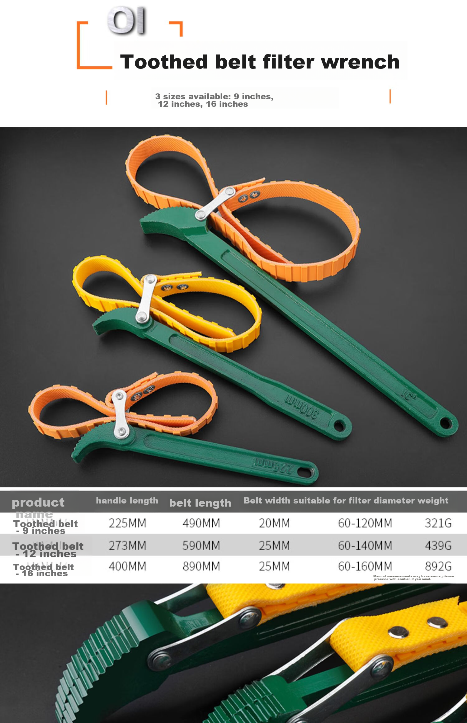 GREENER 12-Inch Belt Filter Cleaner, Household Wrench, Oil Machine Filter Tool, Filter Element Removal And Installation Non-Slip Wrench + 20 Hot Shrink Tubes 5