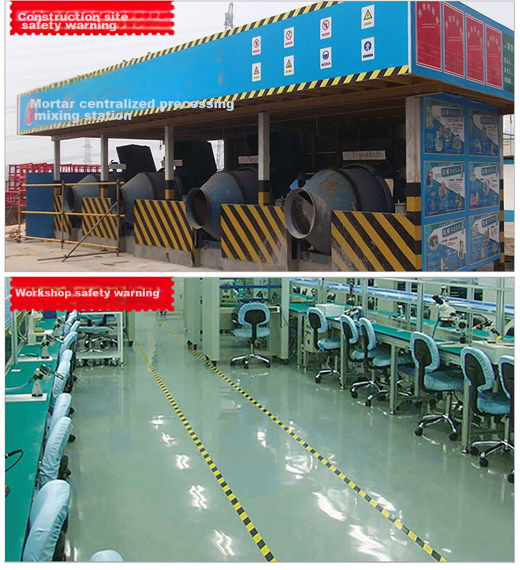 Zhunhang Reflective Stickers, Warning Tape, Caution Line, Floor Stickers, Fire Safety Isolation Tape, Reflective Film, Red And White Diagonal Patter 10