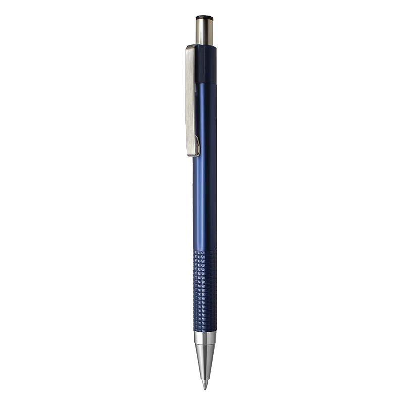 ZEBRA CJ-301 Series Retractable Gel Pen, 0.5mm Bullet Tip Signing Pen, Metal-Feel Business Pen for Office Use, Black Ink (Compatible with JK-0.5 Refill), JJ29-ZA Blue Barrel with Black Ink