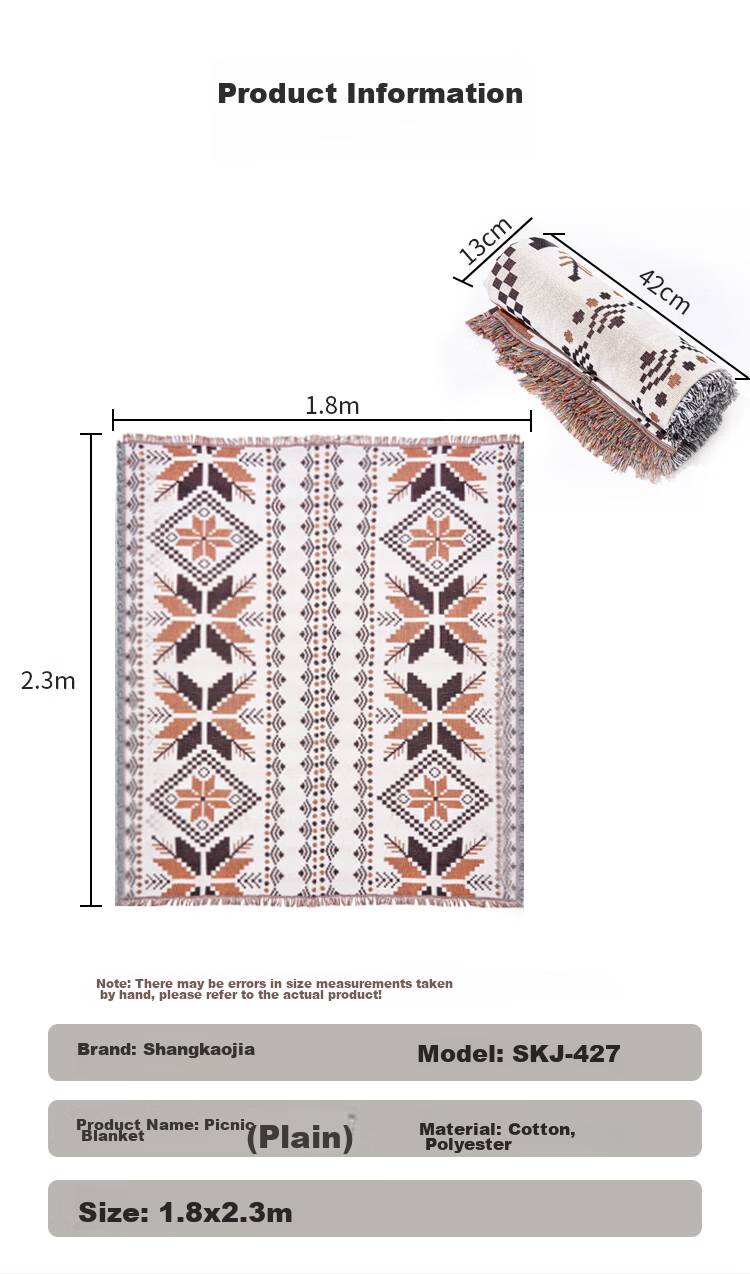 Suncojia Picnic Mat, Ethnic Style Camping Blanket, Camping Tablecloth, Carpet, Shawl, Tassel Mat 1.8*2.3 Meters 11