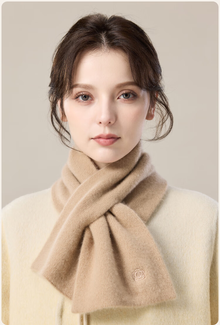 JIUMU 100% Cashmere Scarf for Women, Autumn And Winter Warm Neck Warmer, Gift for Women Or Mothers, Birthday Present Gift Box 24