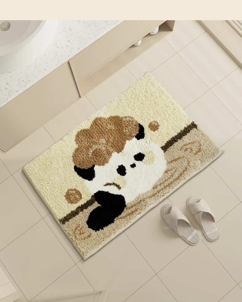 Cute Panda Plush Non-Slip Absorbent Bathroom Floor Mat for Home Toilet Entrance 10
