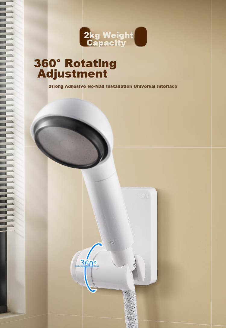 3M Shower Head Holder, No Drilling Required, Adjustable Handheld Shower Head Bracket, Waterproof And Sticker-Free, Strong Adhesio 1