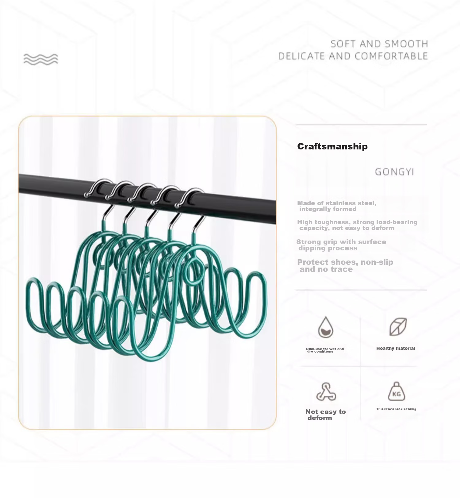 YOUQIN Shoe Drying Rack, Balcony Storage, Sandal Hanger, Household Drying Rack, Shoe Hooks, Clothes Hanger, Outdoor Shoe Drying Rack 8