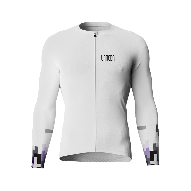 LAMEDA Cycling Jersey, Summer Lightweight Men's Long-Sleeve Top, Mountain And Road Bike Fashionable Long-Sleeve, Milkshake White, Size L